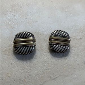 David Yurman 18K gold clip on earrings
